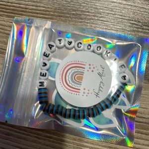 Cookie Monster themed bracelets black blue and brown